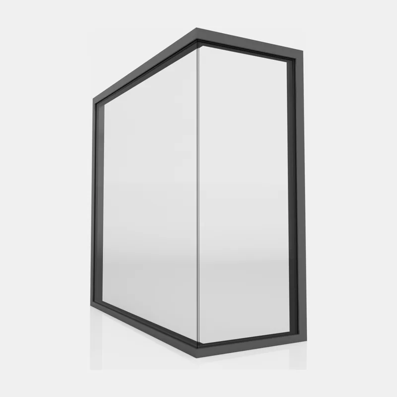 Cornerless Corner Window, 80, aluminum frame